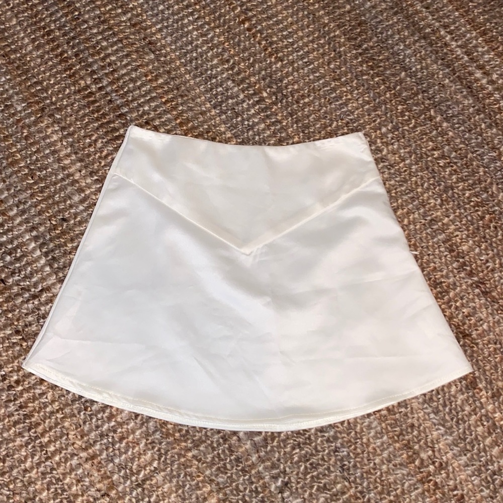 Princess Polly white silky skirt